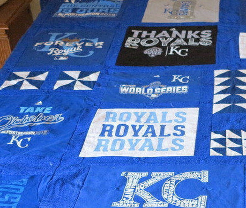 Kansas City Royals T Shirt Memory Quilt With Pieces