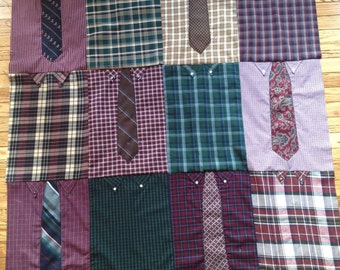 Memory Keepsake Tie and Dress shirt Quilt- these can also be done with just the shirts