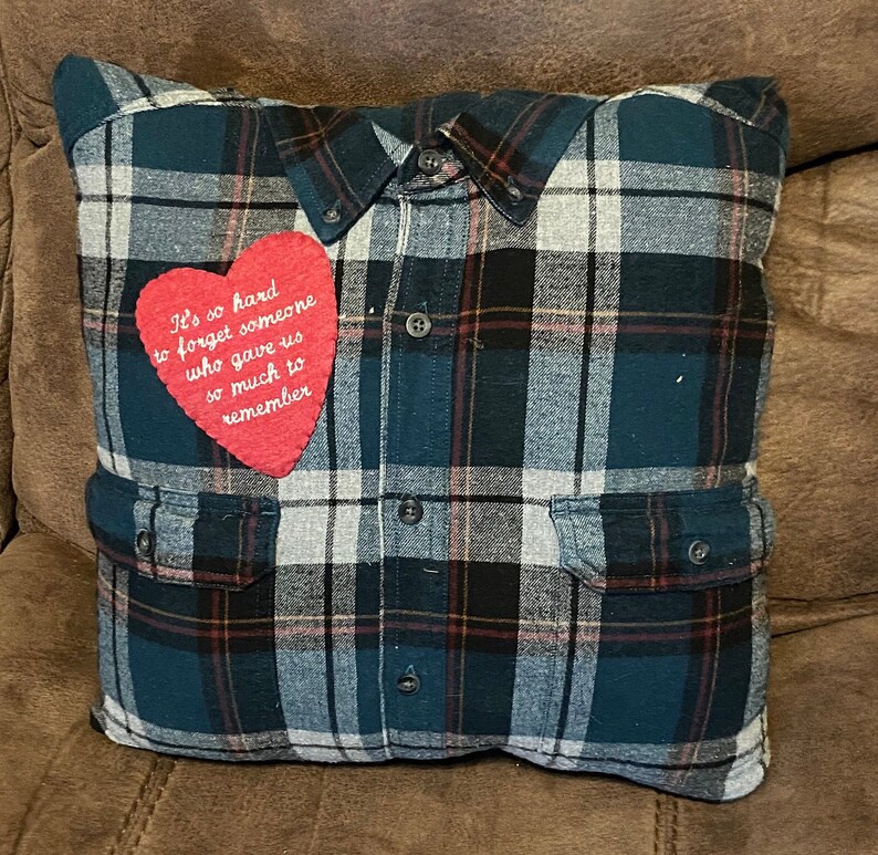 Memory Pillow Made From Dad's or Grandpa's Shirt Etsy