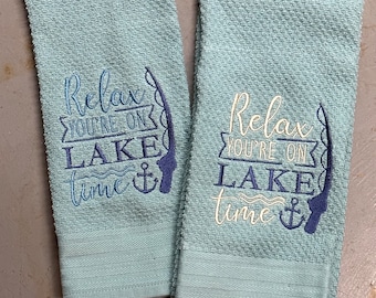 Fun Lake Embroidered Kitchen Towels