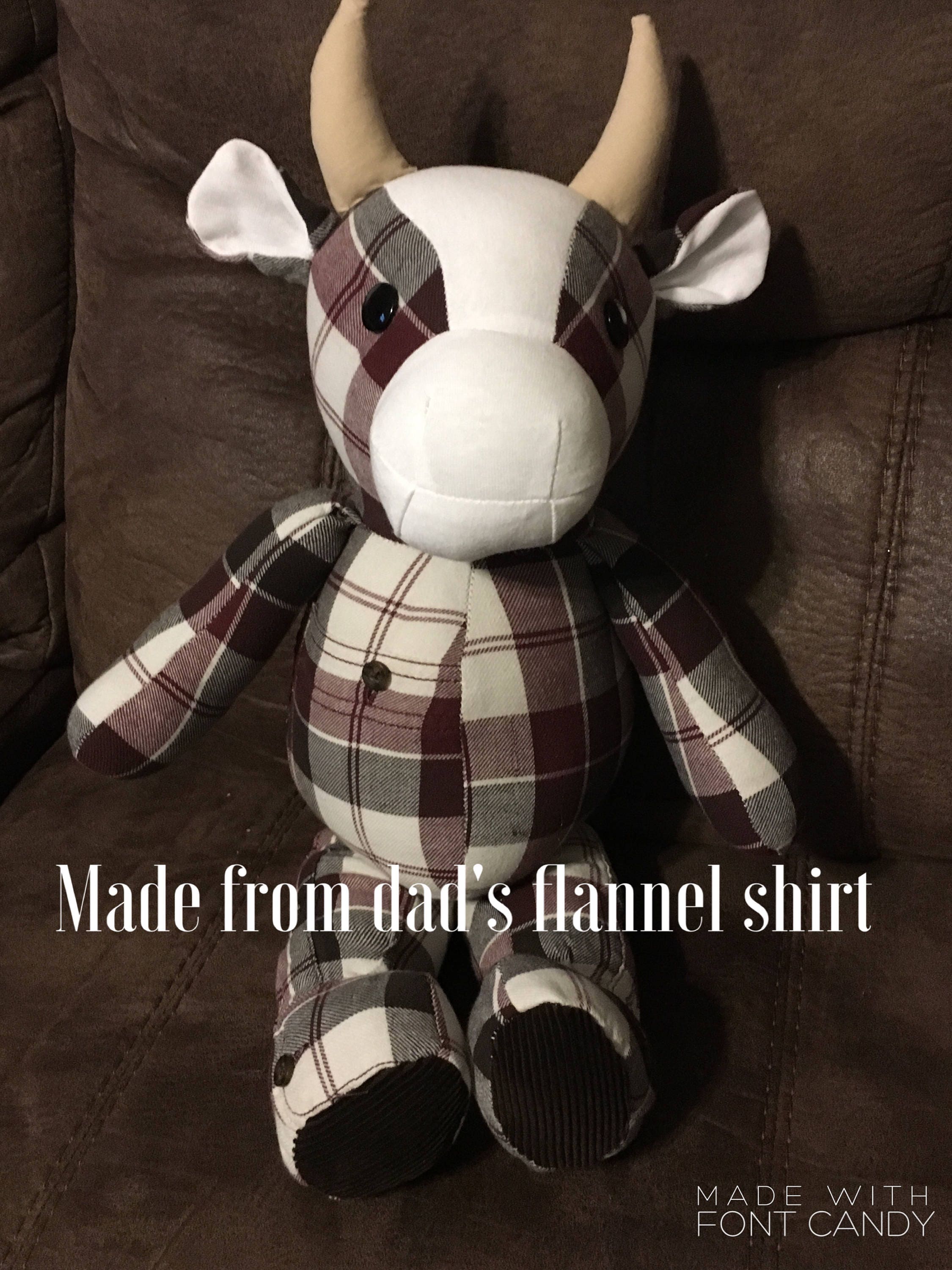 Memory Cow Keepsakes Made From Clothing, Blankets, Vintage