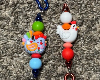 Chicken Hen Lanyards and Keychains