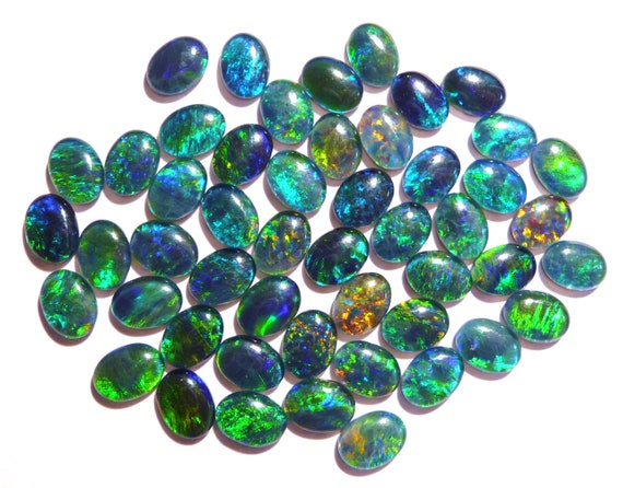 Bulk Buy 50 Pretty Multicolour Real Genuine Natural Australian Opal Triplets B Grade 8x6mm 2688 Etsy