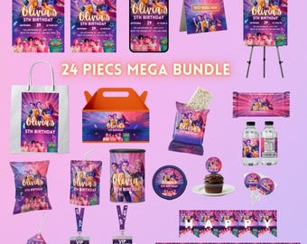 Kit de Aniversário KPOP Caçadores de Demônios Editável | Pacote de Aniversário Anime | Pacote Completo de Aniversário | Mega Pacote de Lembrancinhas KPOP | Modelo Editável no Canva
