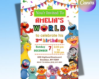 Convite de Aniversário Editável | Convite de Aniversário | Modelo Editável e Imprimível | Para Convites Infantis (Menino e Menina), Download Instantâneo