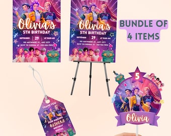 Pacote de Imprimíveis para Festa de Caçadores de Demônios Kpop, Pacote de Aniversário Kpop, Etiquetas Kpop, Festa de Aniversário Huntrix, Decorações para Festa Kpop, Mega Pacote Kpop