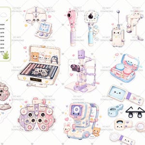 Niedliches Optometrie Clipart Bündel | Pastel Augenpflege Grafik (Digitaler Download)