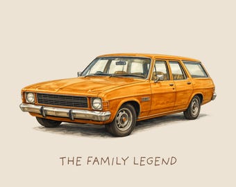 The Family Legend is a late 1970s Australian ute | Australian Car Printables | Vehicle Decor | (Digital Download)