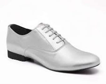 Scarpe eleganti Oxford da uomo su misura in pelle argentata