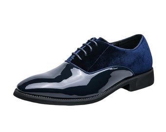 Classic Men Patent Leather Dress Shoes Business Lace Up Formal Footwear