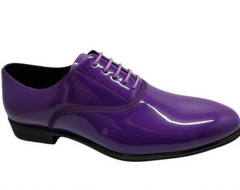 Mens Formal Patent Shiny Party Oxford Lace Up Wedding Office Dress