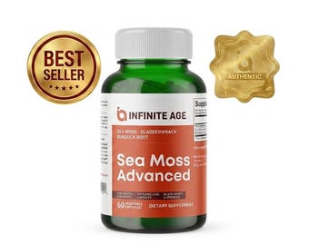 Sea Moss Advanced Capsules | Bladderwrack, Burdock Root, 102 Minerals, Vegan Supplement