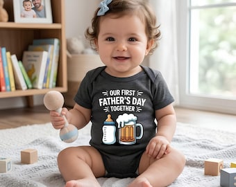 Vatertag gesticktes Familienfoto personalisiertes T-Shirt, bester Vater überhaupt Shirt, lustiges Vater Shirt, Geschenkidee für ihn, niedliches Baby Strampelanzug Geschenk