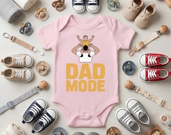 Camiseta "Modo Papá" Divertida Camiseta Gráfica para Papá, Regalo del Día del Padre para Papá, Camiseta para Papá Primerizo, Camiseta "Vida de Papá Genial", Regalo para Padre e Hijo, Camiseta de Regalo para Papá