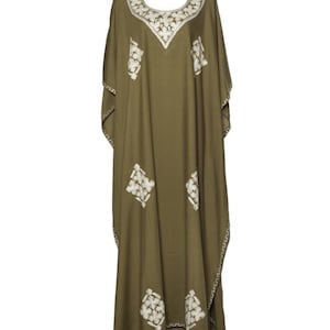 Kaftan Dress (Mocha with White Flowers)