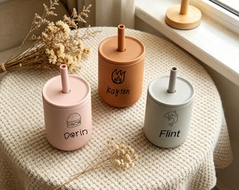 Engraved Silicone Training Cup, Practical Feeding Cup for Infant & Toddler