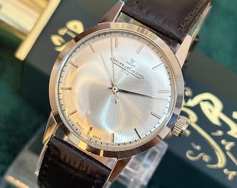 Authentiek Jaeger-LeCoultre Club vintage polshorloge grijze sunburst wijzerplaat, handmatig opwindbaar