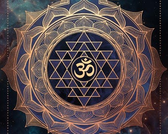 Mandala espiritual imprimible ATC - Arte mural de geometría sagrada Chakra Luna Reiki Descarga digital