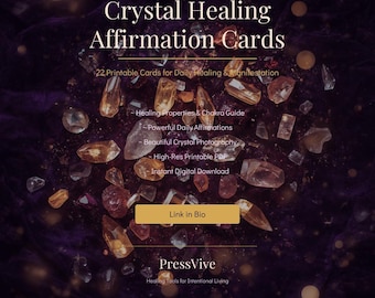 Crystal Healing Affirmation Cards | Digital Oracle Deck for Manifestation & Reiki