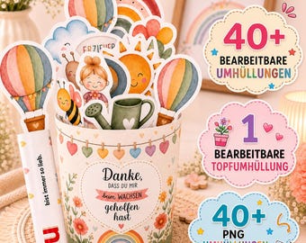 duplo Banderole „Kita-Abschied“- Vorlage zum Ausdrucken Abschiedsgeschenk Druckvorlage für Erzieherinnen Danke, beim Wachsen geholfen hast