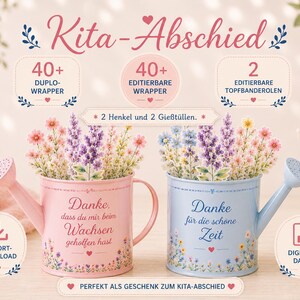duplo Banderole „Kita-Abschied“- Vorlage zum Ausdrucken Abschiedsgeschenk Druckvorlage für Erzieherinnen Danke, beim Wachsen geholfen hast