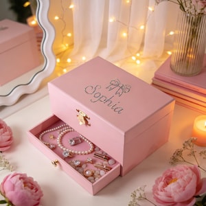 Musikalische Ballerina Trinket Box | Schmuckkästchen Spielt Musik | Geburtstagsgeschenke für Teen Girls | Personalisierte Kindheitserinnerung | Benutzerdefinierte Strass Name