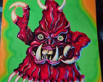 Monster Art print It conqured the world B Movie Horror Limited signed classic drive in weird free shipping