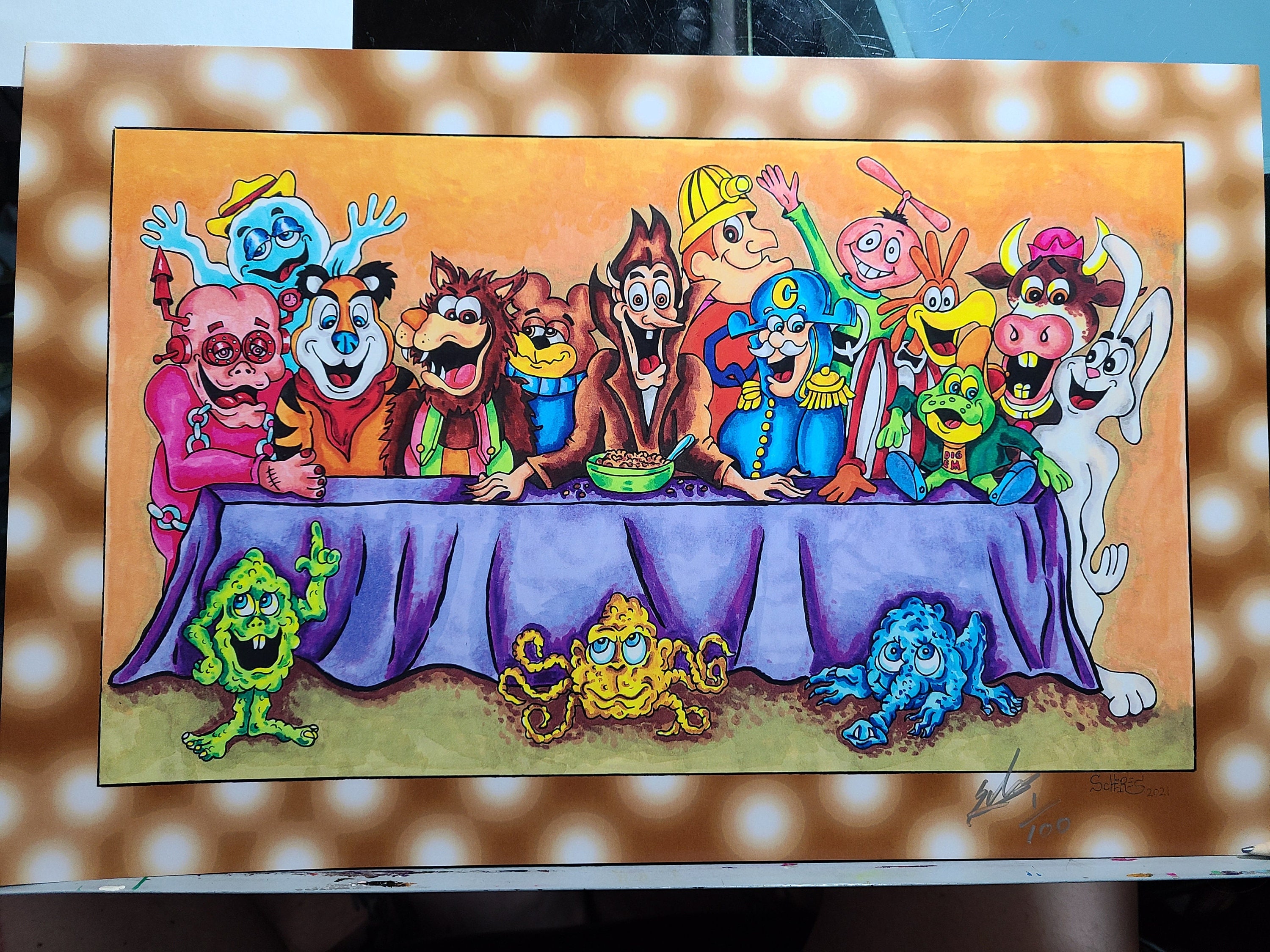 Cereal Characters Last Breakfast Print Last Supper Count Etsy