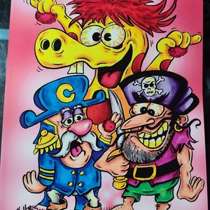 Cap&#39;n Crunch Monster Art Print Captain Crunch Crunchberries Cereal advertising character Limited edition free shipping
