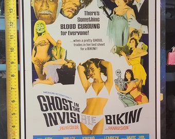 Ghost in the Invisible Bikini Poster print reproduction Classic Horror Drive In Monster