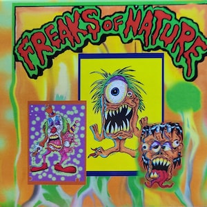 Freaks of Nature-kaartenset Weird gross Freakshow limited folie- en schetskaarten Monster art Horror