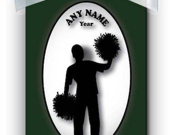 Cheerleader Boy Silhouette Personalized Ornament