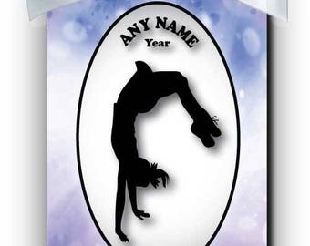 Cheerleader Tumbling Silhouette Personalized Ornament