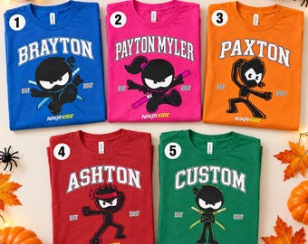 T-shirt Ninja Kidz Famille, Anniversaire Ninja Kidz, T-shirt Ninja Kidz personnalisé, T-shirt Ninja Famille, Cadeaux d'anniversaire pour enfants, Ninja Toddler C2K523-RD