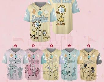 Personalized Elephant and Piggie Birthday Baseball Jersey, Kids Book Character Party Shirt, Custom Name Birthday Boy Jersey NHRI07