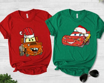Christmas Cartoon Cars Shirt, Cute Racing Car Holiday Graphic Tee, Movie Christmas Shirt, Funny Festive Vehicle Christmas Gift NFVL02