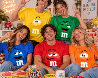 M&M T Shirt M and M T Shirt, Group Family Halloween Costume, Halloween Matching Shirt, Family Shirt,Bella Canvas, Candy Tee C2KX24-RD