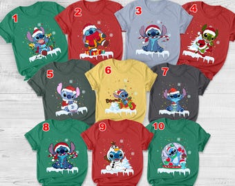 Cute Blue Alien Cartoon Characters Christmas Shirt, Funny Holiday Movie Christmas Shirt, Festive Winter Graphic Tee, Christmas Gift NFVL01