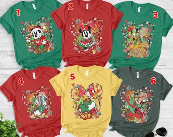 Vintage Cartoon Characters Christmas Shirt, Retro Holiday Graphic Tee, Classic Movie Christmas Shirt, Festive Cartoon Christmas Gift NFVL05