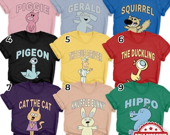 Pigeon Elephant Piggie Shirt, Teacher Children Book Shirt, Teacher Appreciation, Back To School Shirt, Halloween Group Matching Shirt NHUR03