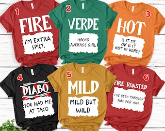 Taco Sauce Family Matching Shirt | Taco Sauce Group Shirt | Hot Sauce Family Shirt | Halloween Costume Tee | Taco Sauce Party Shirt CYKO42
