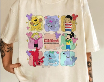 Clifford the Big Red Dog Shirt, Personalized Clifford Dog Matching Group Shirt, Clifford Dog Characters Shirt, Clifford Dog Birthday NHSW08
