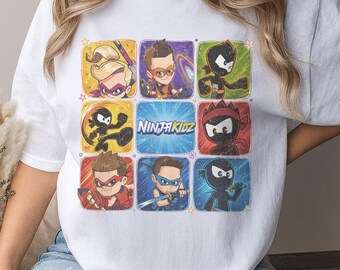 Ninja Kidz Shirt, Cartoon Ninja Kidz Birhtday Shirt, Ninja Family Shirt, Family Matching Shirt, Birthday Party Shirt NHTN14