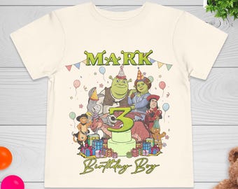 Shrek Birthday T-Shirt, Green Ogre Cartoon Custom Personalized Boy Girl Birthday Shirt, Kids Toddler Birthday Gift For Son Daughter NHNZ12