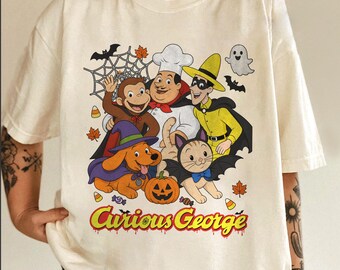 Camiseta de Halloween de Jorge el Curioso, Camiseta de cumpleaños de Jorge el Curioso, Camiseta a juego de Jorge el Curioso, Camiseta de cumpleaños para niño, Disfraz de Halloween NHTU10