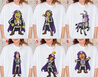 Shrek Halloween Shirt: All Characters Shrek Family Shirt, Shrek Fiona Donkey Outfit Group Matching, Shrek Shirt D3LZ07