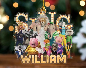 Ornement de Noël personnalisé Sing, Ornement de Noël personnage du film Sing, Ornement de Noël personnalisé CZLE03