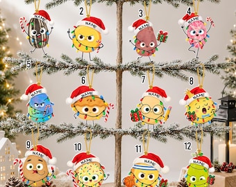 Food Friends Christmas Ornament, Personalized The Good Egg and Bad Seed Holiday Decoration, Teacher Christmas Gift, Book Character GAPM08