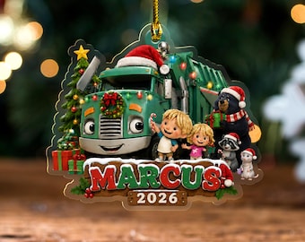 Personalized Trash Truck Ornament, Trash Truck Christmas Ornament, Trash Truck Birthday, Trash Truck Gifts, Christmas Ornament C2HL09
