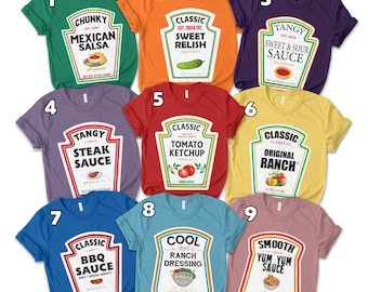 Group Condiment Shirt, Group Halloween Costume, Group Party Shirt, Condiment Costume, Matching Team Shirt D1LU11